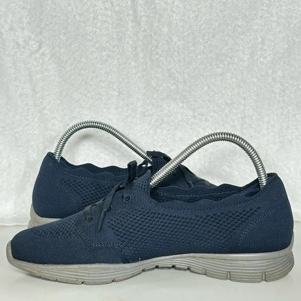 Skechers Women's Seager Navy Blue Knit Washable Casual Comfort Shoes Size 9